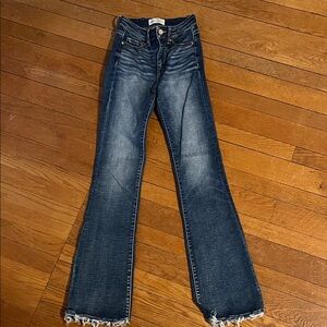 Buckle Dark Blue Flare Jeans